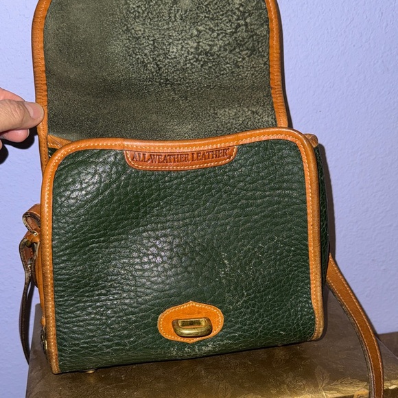 Dooney & Bourke Forest Green Pebbled Leather Crossbody with Tan Trim - Picture 11 of 15
